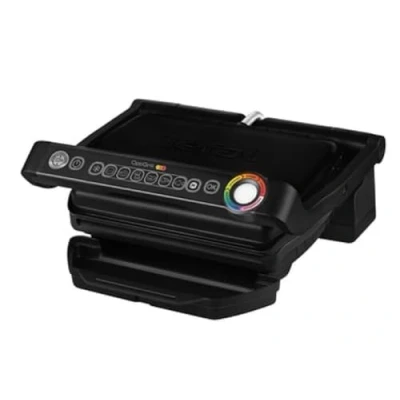 Bild av Tefal GC7058 OptiGrill Intelligent kontaktgrill med 6 automatiska program, justerar temperatur, grilltid efter maträtt, non stick belagda plattor och 600 cm² grillyta, 30 x 20 cm, svart