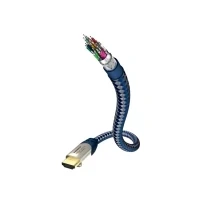 Bild av in akustik Premium High Speed HDMI Cable With Ethernet kabel med hane till 2 m trippelskärmad blå, silver stöd för 4K