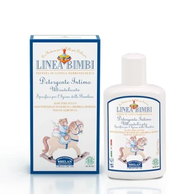 Bild av Helan, Linea Bimbi Bio, delikat baby och barntvättmedel, intim gel spädbarn barn, mikrobiologiskt testad, förhindrar klåda brännande berikad med aloe aprikosolja 125 ml