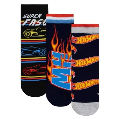 Bild av Hot Wheels Strumpor 3 pack Multipack för Pojkar Racerbils Bomull Ankelsstrumpor Presenter till Svart 31 36cm