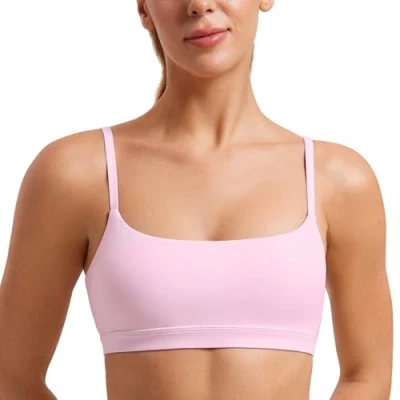 Bild av CRZ yoga Dam Butterluxe justerbar spaghetti vadderad sport bh bh, Rosa pion, 38