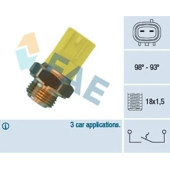 Bild av Temperaturswitch, kylarfläkt, suzuki swift halvkombi ii, 0003043V002000000, 17680 50F10, 96065719, A0003043V002000000, MD050472, MD10654