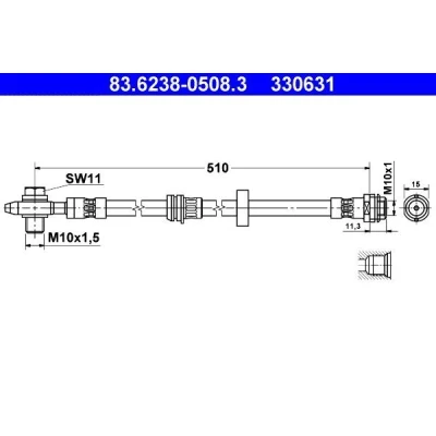 Bild av Bromsslang Ate 83.6238 0508.3