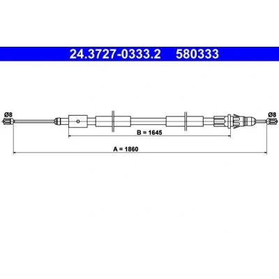 Bild av ATE 24.3727 0333.2 Câble De Frein 1860 CITROËN: Xsara Picasso