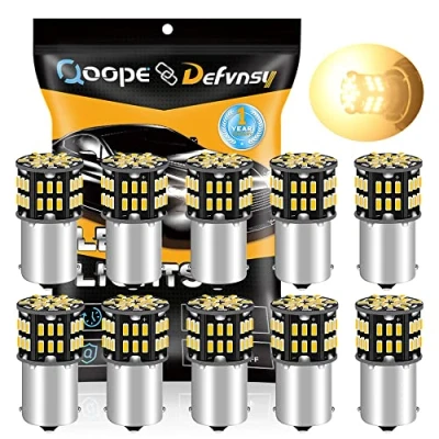 Bild av DEFVNSY Förpackning med 10 Varmvit 3000K 1156 BA15S 1141 1003 1073 7506 LED lampor 3014 54 SMD Ersättningslampor för 12V Interiör RV Husbil Släpbelysning Båtgårdsbelysning Reservdelar