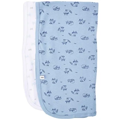 Bild av PIPPI Unisex baby 2 pack filt för inlindning, lek och skydd lämplig badkläder, Flerfärgad (ljusblå 701), (tillverkarens storlek: 70 x 70), En Storlek