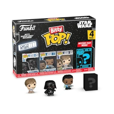 Bild av Funko Bitty Pop! SW Vader 4pkE en överraskande mystisk minifigur 0,9 tum (2,2 cm) Star Wars samlarobjekt Stapelbar Visningshylla ingår Presentidé Kaka Topper
