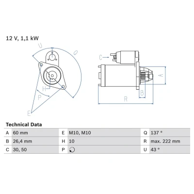 Bild av Startmotor Bosch 0 986 021 800