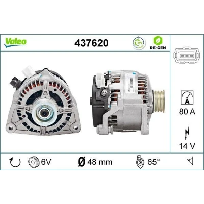Bild av VALEO 437620 Alternateur 14V 80A FORD: Focus Mk1 3/5 portes, Break, Berline