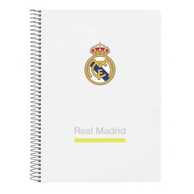 Bild av Safta Real MADRID UTRUSTNING 25/26 Anteckningsbok, Quart Notebook 80 ark, hårda lock, 1design, perfekt för barn i olika åldrar, bekväm och mångsidig, kvalitet styrka, 15,5x22 cm, Vit, M