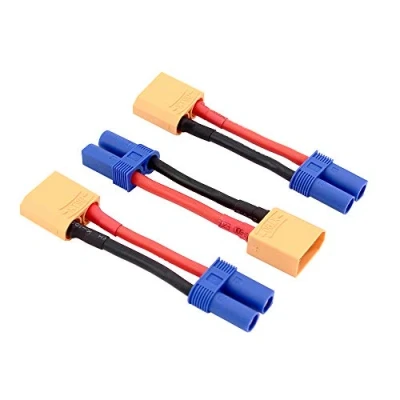 Bild av BDHI 3 st hona EC5 till XT90/XT 90 hankontakt adapterkabel med 12 awg 5 cm (BDHI 68)