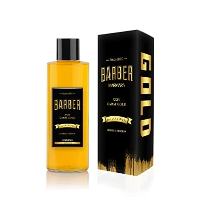 Bild av BARBER MARMARA Black Gold Limited Edition Eau de Cologne 500 ml Herrdoftvatten glasflaska specialutgåva presentförpackning Barbershop doft Aftershave Present till män