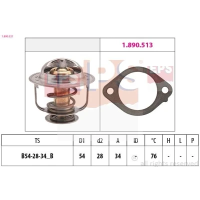 Bild av EPS 1.880.521 Thermostat d&#039;eau 76 54 Made in Italy OE Equivalent MITSUBISHI: PAJERO 1, L200 II Pick up, 1 Canvas Top