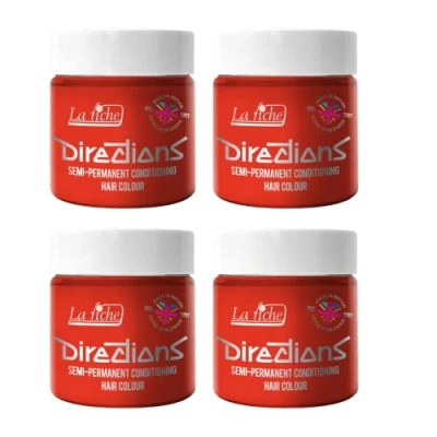 Bild av 4 x La Riche Directions Semi Permanent hårfärg 100 ml (Neon Red)