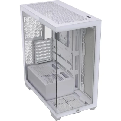 Bild av CORSAIR 3500X Mid Tower ATX PC Chassi Med Dubbla Kammare Panoramabild i Härdat Glas Kompatibel Moderkort Omvänd Anslutning Inga Fläktar Inkluderade Vit