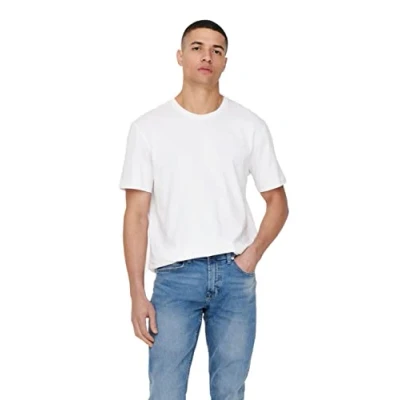 Bild av Only &amp; Sons Einfarbiges Tshirt bas, Storlek: XS, White