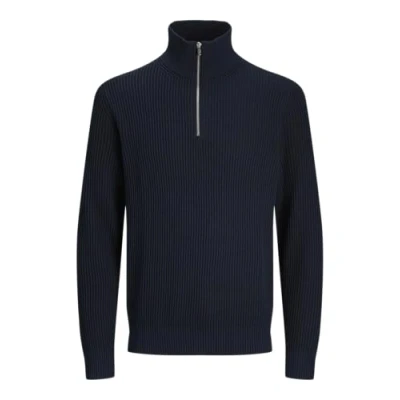 Bild av JACK&amp;JONES JPRBLALIAM stickad halv dragkedja BF, Naval Academy/Detaljer: twist, L