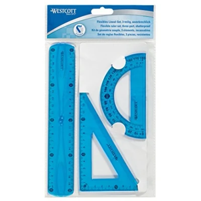 Bild av Westcott E 10301 00 Flexibelt linjalset, 3 delar, plast färger sorterade
