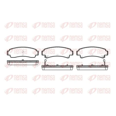 Bild av REMSA 0302.02 Jeu de plaquettes frein Essieu arrière contact signal d&#039;usure inclus NISSAN: SUNNY 3, 2 Hatchback, 3