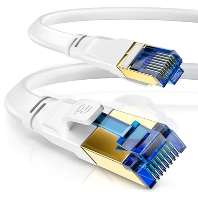Bild av CSL 2 m Cat 8.1 nätverkskabel platt 40 Gbit/s LAN kabel patchkabel 8 Gigabit RJ45 Ethernet 000 Mbit/s fiberhastighet bandkabel läggningskabel 6 7