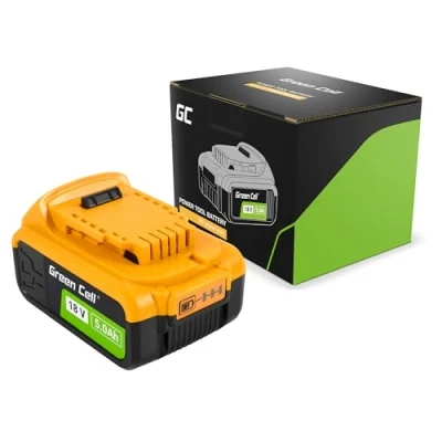 Bild av Green Cell 5 Ah 18 V ersättning Li ion batteri för DeWalt XR DCB180 DCB181 DCB182 DCB184 DCB200 DCB201 med batteriladdningsindikator ingen minneseffekt