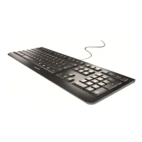 Bild av CHERRY KC 1000, trådbundet tangentbord, pan nordisk layout (QWERTY), Plug &amp; Play via USB anslutning, platt design, viskande tyst tangenttryckning, svart