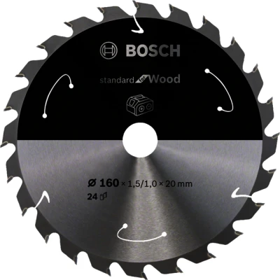 Bild av Bosch Standard for Wood cirkelsågklinga för sladdlösa sågar 160x1,5/1x20 T24