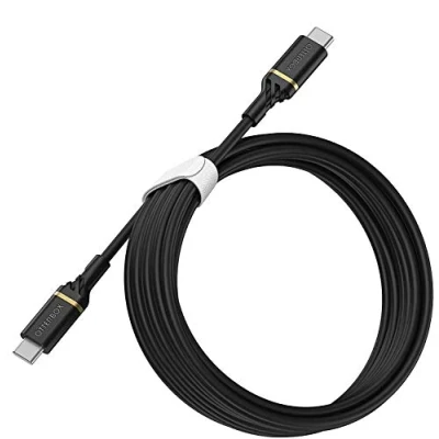 Bild av OtterBox förstärkt USB C till kabel, snabbladdkabel för Smartphone och Tablet, Ultra tålig, böj flextestad, 3M, Svart