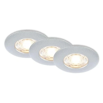 Bild av BRILONER uppsättning av 3 LED infällda spotlights, 230 V, badrum IP44, takspotlights, platta, krom matt