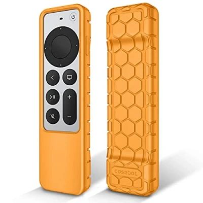 Bild av Fintie Skyddsfodral för Apple TV Siri Remote 2021 2022 honungskam lätt halkfri stöttåligt silikonskydd 4K/HD fjärrkontroll (2:a gen/3:e generationen), orange