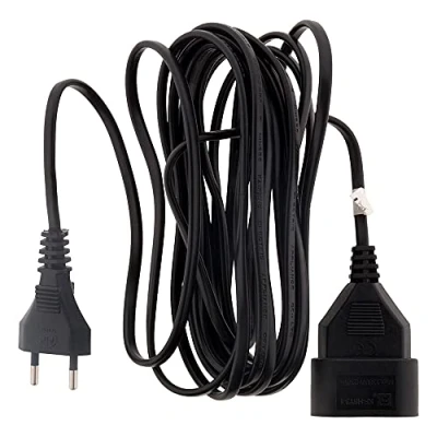 Bild av Zenitech Elektrisk Förlängningssladd HO3VVH2F 2x 0.75 mm² 6A Förlängning Utan Jord Med Barnsäkerhet Svart 10m