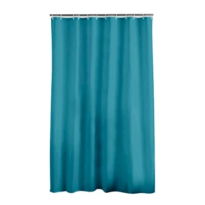 Bild av Douceur d&#039;Intérieur duschdraperi med krokar, polyester, bensin, 180 L x 200 H cm (1 Panneaux)