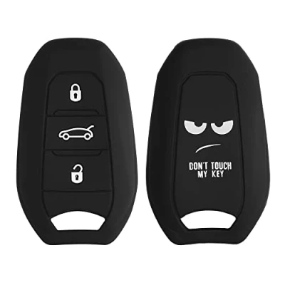 Bild av kwmobile Bilnyckelfodral kompatibelt med Opel Smartkey (Keyless Go Only) 3 knapp bilnyckeltillbehör mjukt silikonskydd vit svart