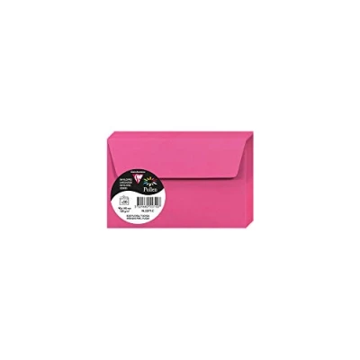 Bild av Clairefontaine Ref 5571C Pollen, självhäftande kuvert (paket med 20) 90 x 140 mm storlek, 120 gsm papper, skrivarkompatibel, syrafri, remsa för enkel tätning intensivt rosa