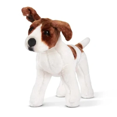 Bild av Melissa &amp; Doug Plysch Jack Russell terrier Mjuk leksak Bamse Mjukkramande Djur för barn Alla åldrar Present till pojke eller flicka