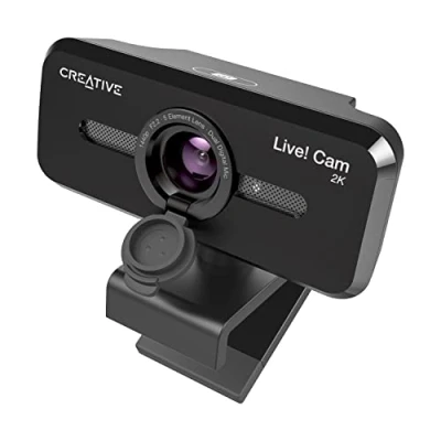Bild av Creative Live! Cam Sync V3 2K QHD USB webbkamera med 4 vägs digital zoom och mikrofoner, 1080p HD, upp till 95 synfält, objektivskydd, för PC Mac