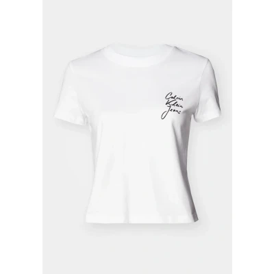 Bild av Calvin Klein Jeans Script Institutional BABY TEE Tshirt med print, Storlek: XS, Bright white