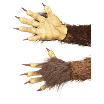 Bild av Beast / Krampus Demon Gloves, Brown, Latex, with Fur