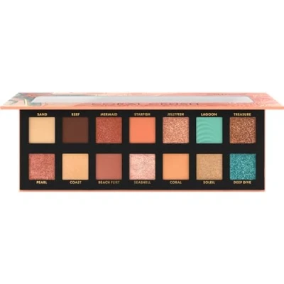 Bild av Catrice Coral Crush Slim Eyeshadow Palett, ögonskugga, nr 030, flerfärgad, 14 färger, långvarig, vegansk, utan mikroplastiska partiklar, nanopartiklar fri, parfym, 1 pack (10,6 g)