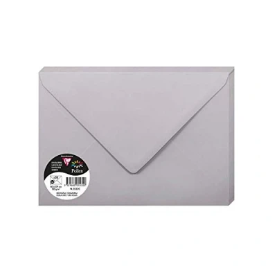 Bild av Clairefontaine Ref 5532C pollenkuvert (paket med 20) C5 storlek, 120 gsm papper, gummerad tätning, bläckstråleskrivare och laserskrivare kompatibel, syrafri koala grå