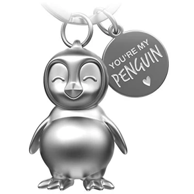 Bild av FABACH pingvin nyckelring Frosty lyckobringare presenter flickvän eller vän partner present kärlek till födelsedag, årsdag gravyr You&#039;re My Penguin, Silver (matt),