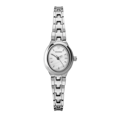 Bild av Sekonda klänning Megan damer 21 mm kvartsur oval pärlemor med analog display och legeringsrem, Vitt, armband