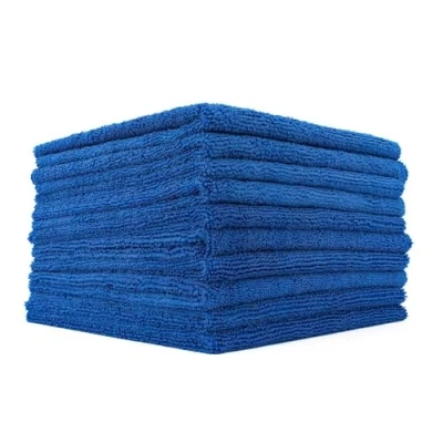 Bild av The Rag Company kantlösa 365 mikrofiberhanddukar (10 pack) premium 70/30 blandning, professionell polering, vaxborttagning, automatisk detaljering, gsm, 16 tum x n, kungsblå