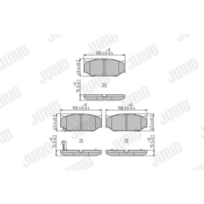 Bild av JURID 573417J Jeu de plaquettes frein avec indicateur d&#039;usure sans accessoires SUZUKI: SWIFT 4, 3