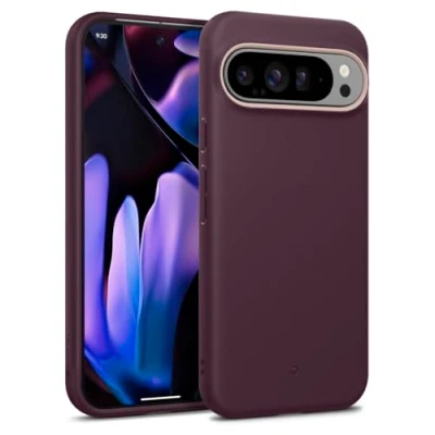 Bild av Caseology Nano Pop för Google Pixel 9 Pro XL Fodral, [mjukt och dammfritt material] Sidogreppsmönster Fodral Burgundy Bean