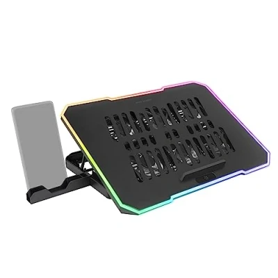 Bild av Mars Gaming MNBC7, kylbas och stativ 16 tum, RGB 10 lägen, 6 styrbara fläktar, smartphonefäste, 2 USB 2.0, svart