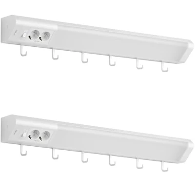 Bild av Oktaplex Uppsättning av 2 talin infälld lampa kök med uttag 76 cm 230 V köksbelysning varm vit 3 000 Kelvin 1 635 lumen 14,8 W LED strömbrytare,