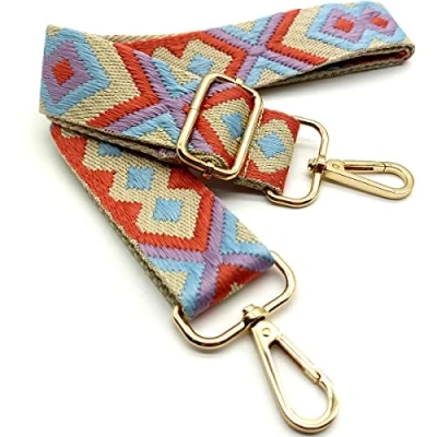 Bild av Keriocusi Justerbar axelrem väska blå lila orange, fickremmar för ombyte, fickrem bred med karbinhake guld, 80 130 cm bärrem kvinnor axelband, modern handväska, 3,8 cm, 36