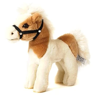 Bild av Uni Toys häst, stående, beige vit (utan sadel) 23 cm (längd) plyschhäst plyschdjur, gosedjur