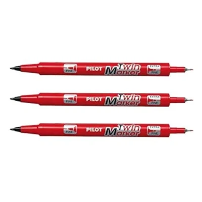 Bild av PILOT permanent markör &quot;Twin Marker&quot;, extra fin, röd